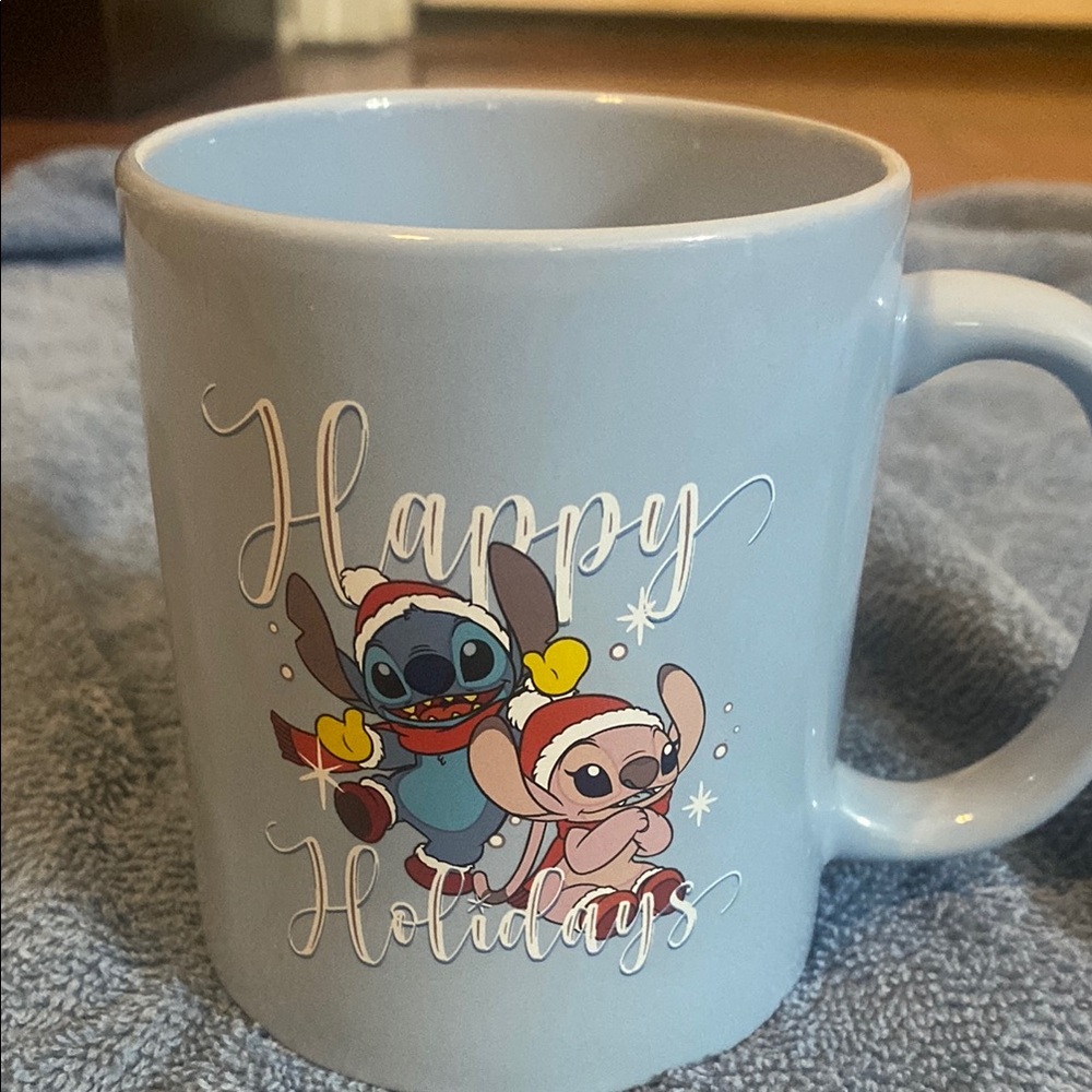 Blue Holiday Mug with Festive Design
